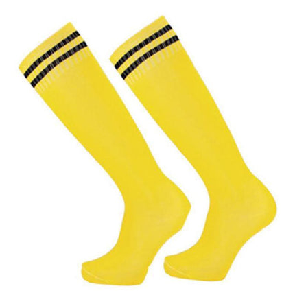 Mens Womens Sports Breathable Tube Long High Socks Knee Warm Casual Footy Soccer - Rose Red.