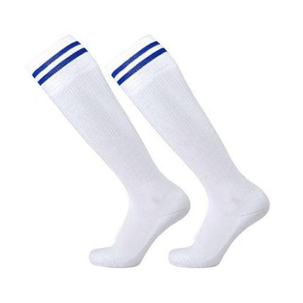 Mens Womens Sports Breathable Tube Long High Socks Knee Warm Casual Footy Soccer - White.