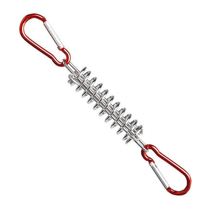 1-15PCS Outdoor Camping Tent Spring Wind Rope Buckle Fix Hook Buckles Silver Red - 1pair.