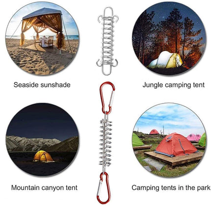 1-15PCS Outdoor Camping Tent Spring Wind Rope Buckle Fix Hook Buckles Silver Red - 1pcs.