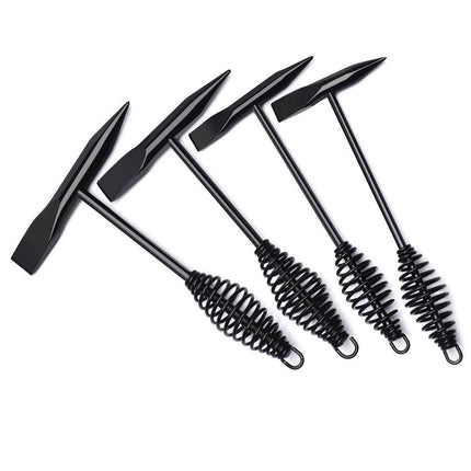 Welding Chipping Hammer Spring Handle Hold Heart Cleaning Harden DIY Metal Black - 670g.