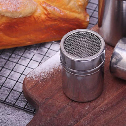 Stainless Steel Icing Sugar Cocoa Coffee Shaker Flour Duster Chocolate Powder.
