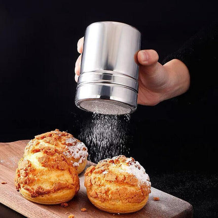 Stainless Steel Icing Sugar Cocoa Coffee Shaker Flour Duster Chocolate Powder.