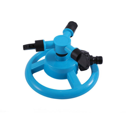 Small Disc Sprinkler 360 Degree Rotating Garden Sprayer Three Prong Spray Water - Green.