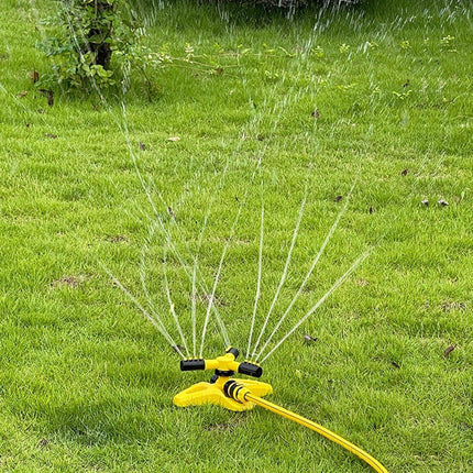 360 Degree Rotating Yellow Sprinkler Automatic Lawn Garden Watering System Villa.