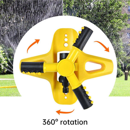 360 Degree Rotating Yellow Sprinkler Automatic Lawn Garden Watering System Villa.