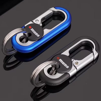 Keychains Fashion Men's Stainless Steel Ring Creative Metal Car Accessory Gift - Black.