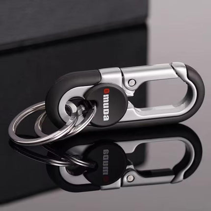 Keychains Fashion Men's Stainless Steel Ring Creative Metal Car Accessory Gift - Black.