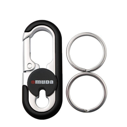 Keychains Fashion Men's Stainless Steel Ring Creative Metal Car Accessory Gift - Black.