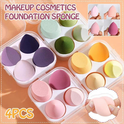 4PCS Value Makeup Foundation Blender Sponge Blending Puff Cosmetic Beauty Eggs - Green.