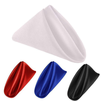 50PCS Polyester Plain Fabric Cotton Napkins For Wedding Cloth pc Table Dinner - Black.