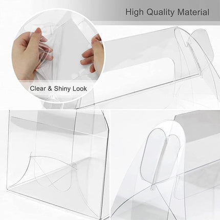 50PCS Portable Pastry Boxes Portable Cake Box Paper Cookie Boxes Sandwich Box - L-Transparent+White inner tray.