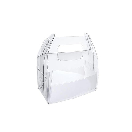 50PCS Portable Pastry Boxes Portable Cake Box Paper Cookie Boxes Sandwich Box - L-Transparent+White inner tray.