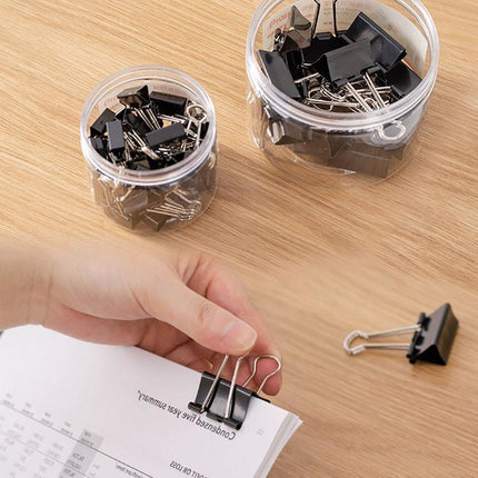 20PCS Black Bulldog Foldback Clips Document Paper Clamps Multiple Sizes - Blue 19mm.