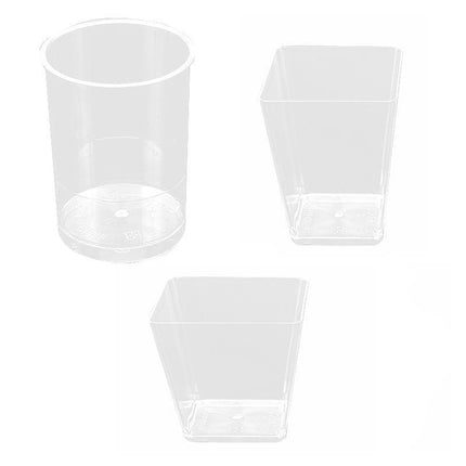 40-50 Pcs Mousse Cake Dessert Cups Clear Plastic Sample Drink Wine Jelly Tumbler - 40PCS-Square-70*42MM.