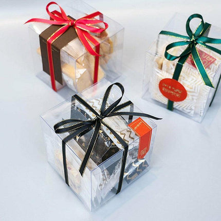 50X Clear Macaron Square Boxes Bomboniere Wedding Favour Gift Packaging 5X5X5cm - 50PCS.