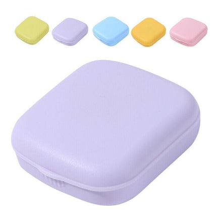 Pocket Plastic Mini Contact Lens Case Kit Outdoor Travel Holder Mirror Container - Yellow.