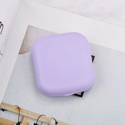 Pocket Plastic Mini Contact Lens Case Kit Outdoor Travel Holder Mirror Container - Yellow.