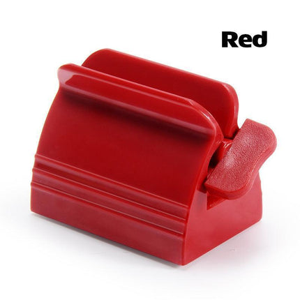 Large Bathroom Toothpaste Squeezer Tube Easy Stand Dispenser Rolling Holder Seat - Red.