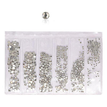 1440Pcs Glitter Rhinestones Crystal Clear Flat Bottom Glass Nail Art Nail Drill - Yellow.