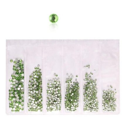 1440Pcs Glitter Rhinestones Crystal Clear Flat Bottom Glass Nail Art Nail Drill - Yellow.