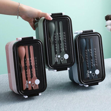Bento Box Lunch Containers Food Microwave Stainless Portable Dinnerware Au - Pink.