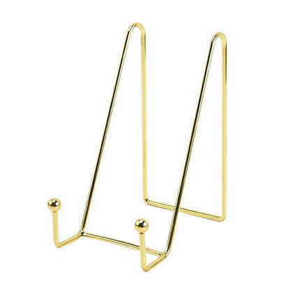 Iron Display Stand Dish Rack-Plate Bowl Picture Frame Photo Book Pedestal Holder - Rose Gold-S.