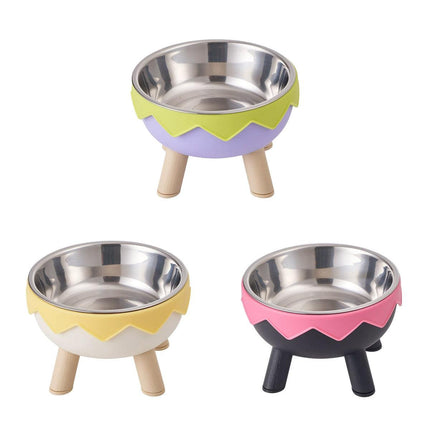 Eggshell Tall Pet Bowl Cat Dog Food Bowl Anti Slip Durable Raised Feeding Bowl - Green.