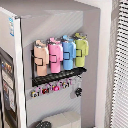 Magnetic Mug Organizer Cup Holder Wall Mount Storage for Kitchen Office Home Use - White.