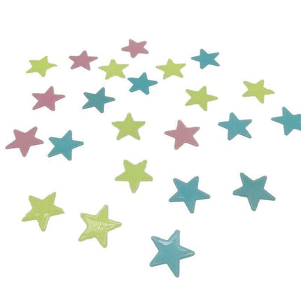 100 Pieces Glow-in-the-Dark Luminous Star Wall Stickers for Bedroom or Ceiling Decor - Multicolour.
