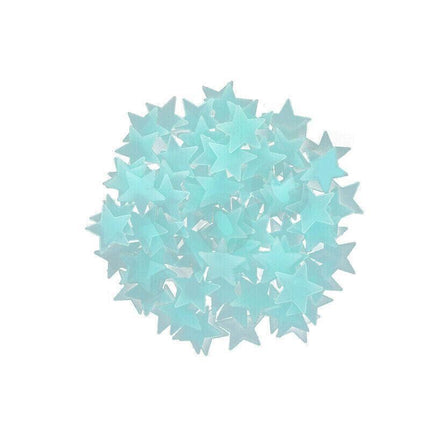 100 Pieces Glow-in-the-Dark Luminous Star Wall Stickers for Bedroom or Ceiling Decor - Multicolour.