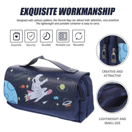 Functional Pencil Case Stationery Bag Pen Holder Storage Organizer for School - 01.