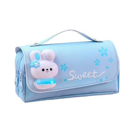 Functional Pencil Case Stationery Bag Pen Holder Storage Organizer for School - 01.