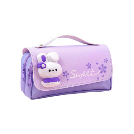 Functional Pencil Case Stationery Bag Pen Holder Storage Organizer for School - 01.