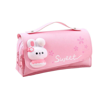 Functional Pencil Case Stationery Bag Pen Holder Storage Organizer for School - 01.