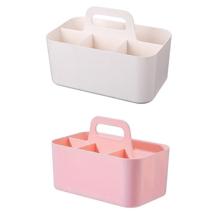 Multi Functional Desktop Organizer Compartmentalized Storage Box Portable Basket - Pink.