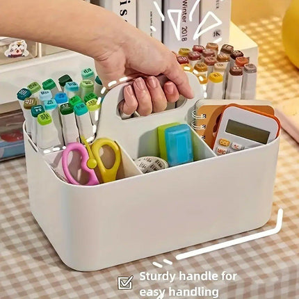 Multi Functional Desktop Organizer Compartmentalized Storage Box Portable Basket - Pink.