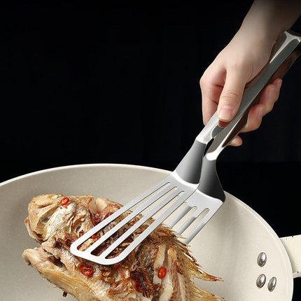 Stainless Steel Steak Tongs Multi-Functional Kitchen Tool for BBQ and Fried Fish.