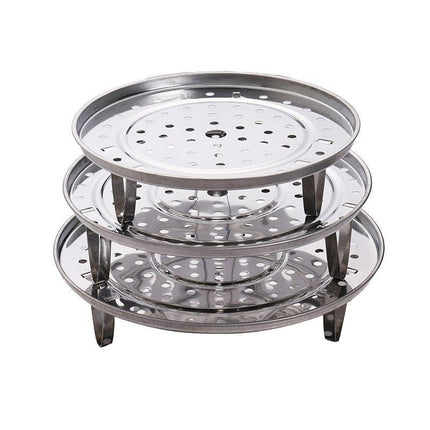 3pcs Stainless Steel Steamer Basket Steamer Tray Rack Waterproof Steam Cooking.