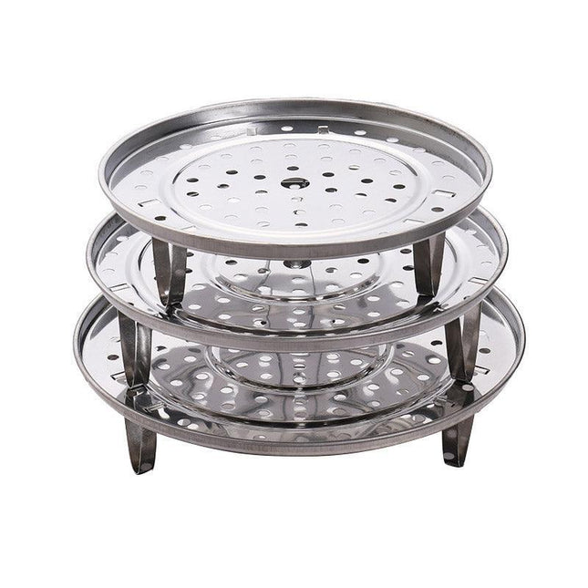 3pcs Stainless Steel Steamer Basket Steamer Tray Rack Waterproof Steam Cooking.