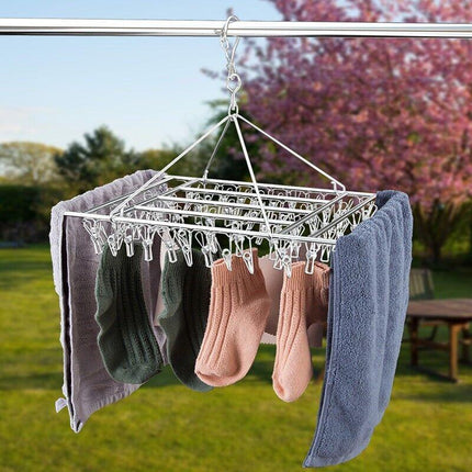 30/40/55 Pegs Stainless Steel Laundry Sock Underwear Clothes Dryer Rack Hanger - 55Pegs.