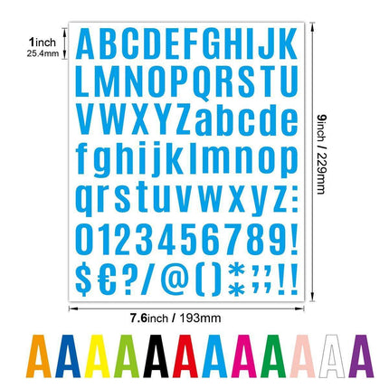 10pcs Letter Stickers Colorful DIY Scrapbooking Water Bottle Greeting Cards - Light Blue.
