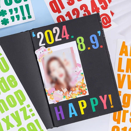 10pcs Letter Stickers Colorful DIY Scrapbooking Water Bottle Greeting Cards - Rose Red.