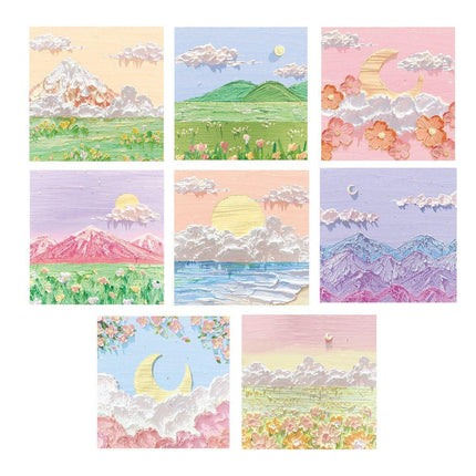 800 Sheets Colorful Oil Painting Sticky Notes Memo Pads Self-Adhesive Notes - 6#.