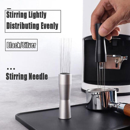 Stainless Steel Coffee Distributor Needle Espresso Stirring Tool Powder Tamper - Silver.