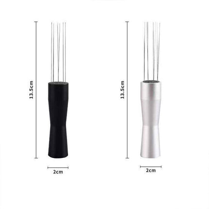 Stainless Steel Coffee Distributor Needle Espresso Stirring Tool Powder Tamper - Silver.