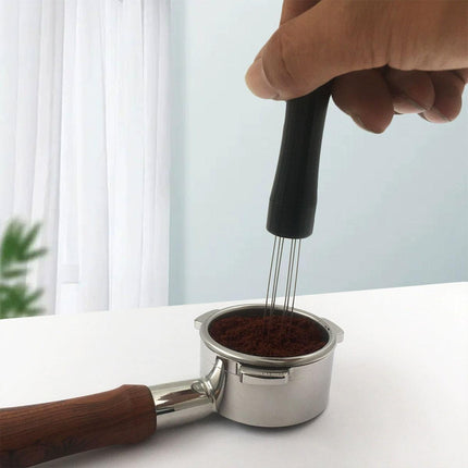 Stainless Steel Coffee Distributor Needle Espresso Stirring Tool Powder Tamper - Silver.