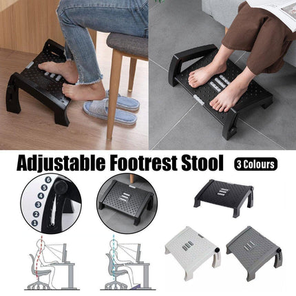 1PC Adjustable Office Foot Rest Pedal Stool Sofa Leg Support for Home or Desk Use - Black.