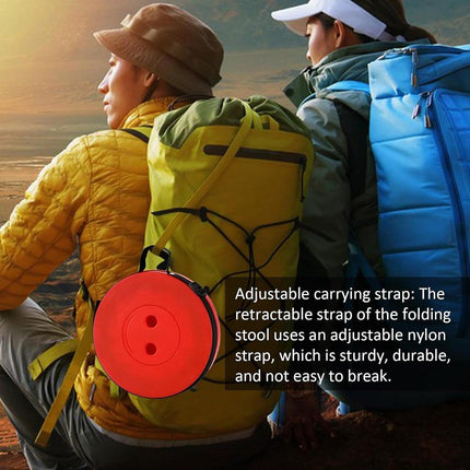 Rainbow Telescopic Folding Stool Thickened Travel Outdoor Seat for Camping - Blue.