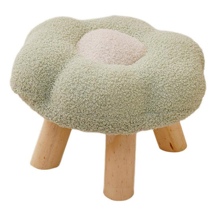 Small Flower Short Stool for Entryway or Living Room Shoe Bench or Footrest - Yellow.